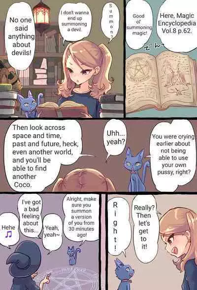 A story about a futanari witch who summons her past self with summoning magic and has sex with her smaller self. | Shoukan Mahou de Kako no Jibun o Shoukan shite Chiisai Jibun to Sex suru Futanari Majokko no Hanashi